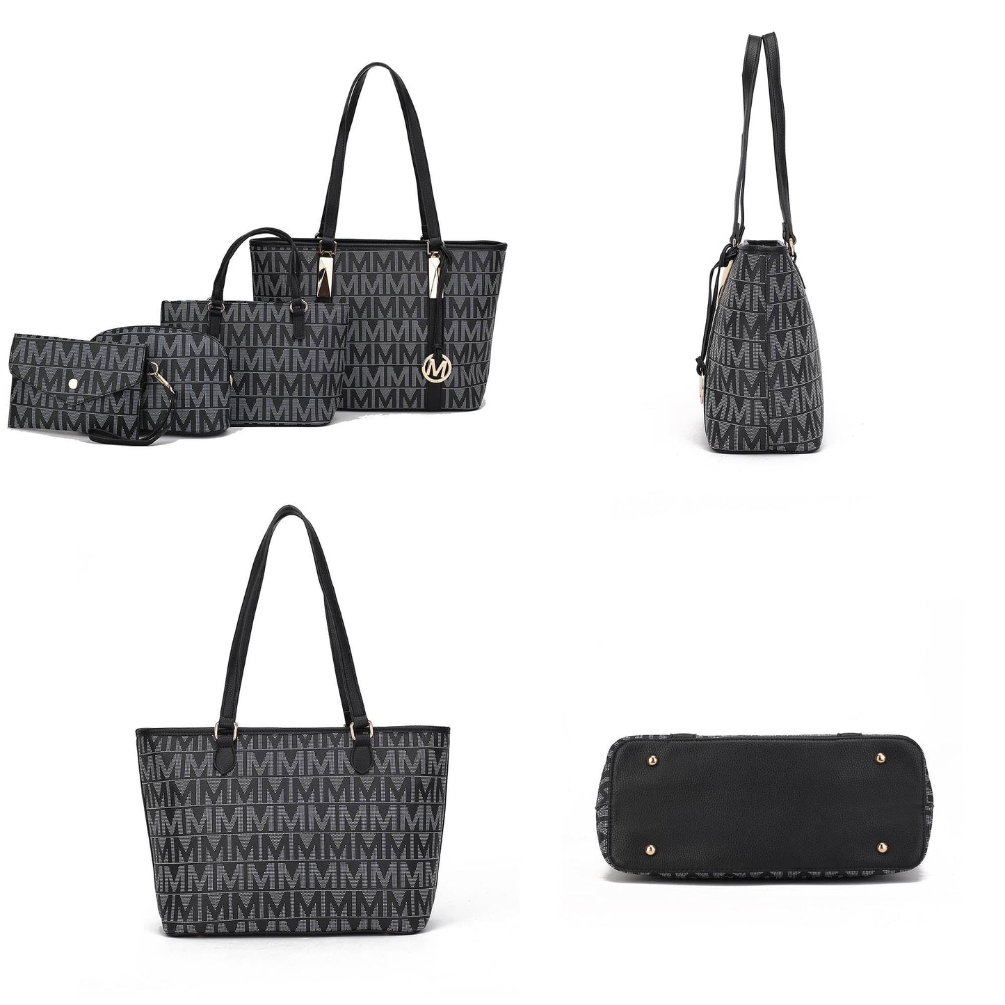 Alexy Women'S Tote Bag, Small Tote Bag, Pouch Purse & Wristlet Wallet Bag 4 Pcs Handbag Set by Mia K - Burgundy